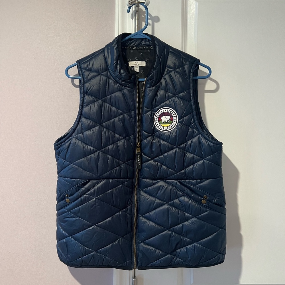 Ivory Ella Navy Puffer Vest